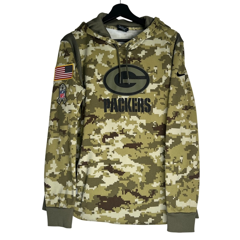 Nike Green Bay Packers Salute to Service Camo Hoodie XL NFL Dri-FIT Pullover